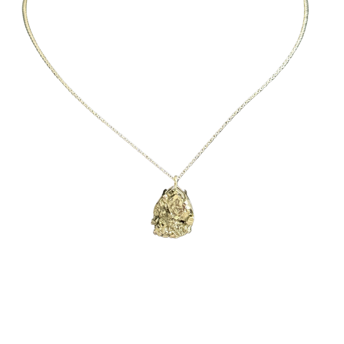 Pear pyrite pendant 8x10