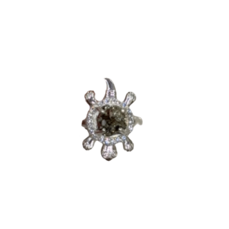 Tortoise Pyrite Mossanite Ring