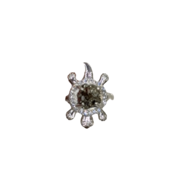 Tortoise Pyrite Mossanite Ring