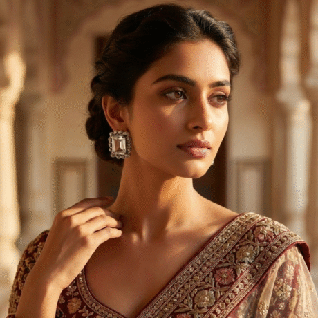 Clear quartz earings